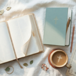 Cozy Bible, coffee, and morning lesson flat lay for parents navigating a season when homeschooling isn't working