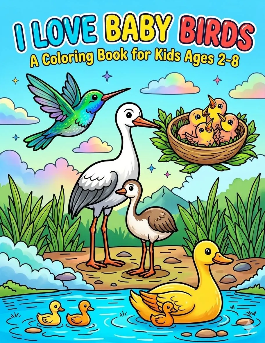 Baby Bird Coloring Book