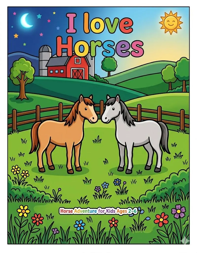 I Love Horses Coloring Book