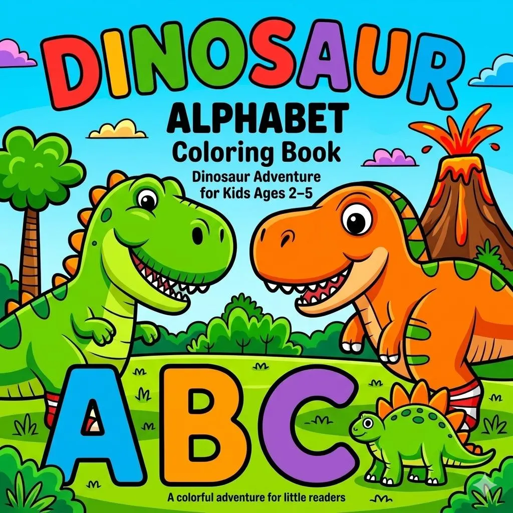 Dinosaur Alphabet Coloring Book