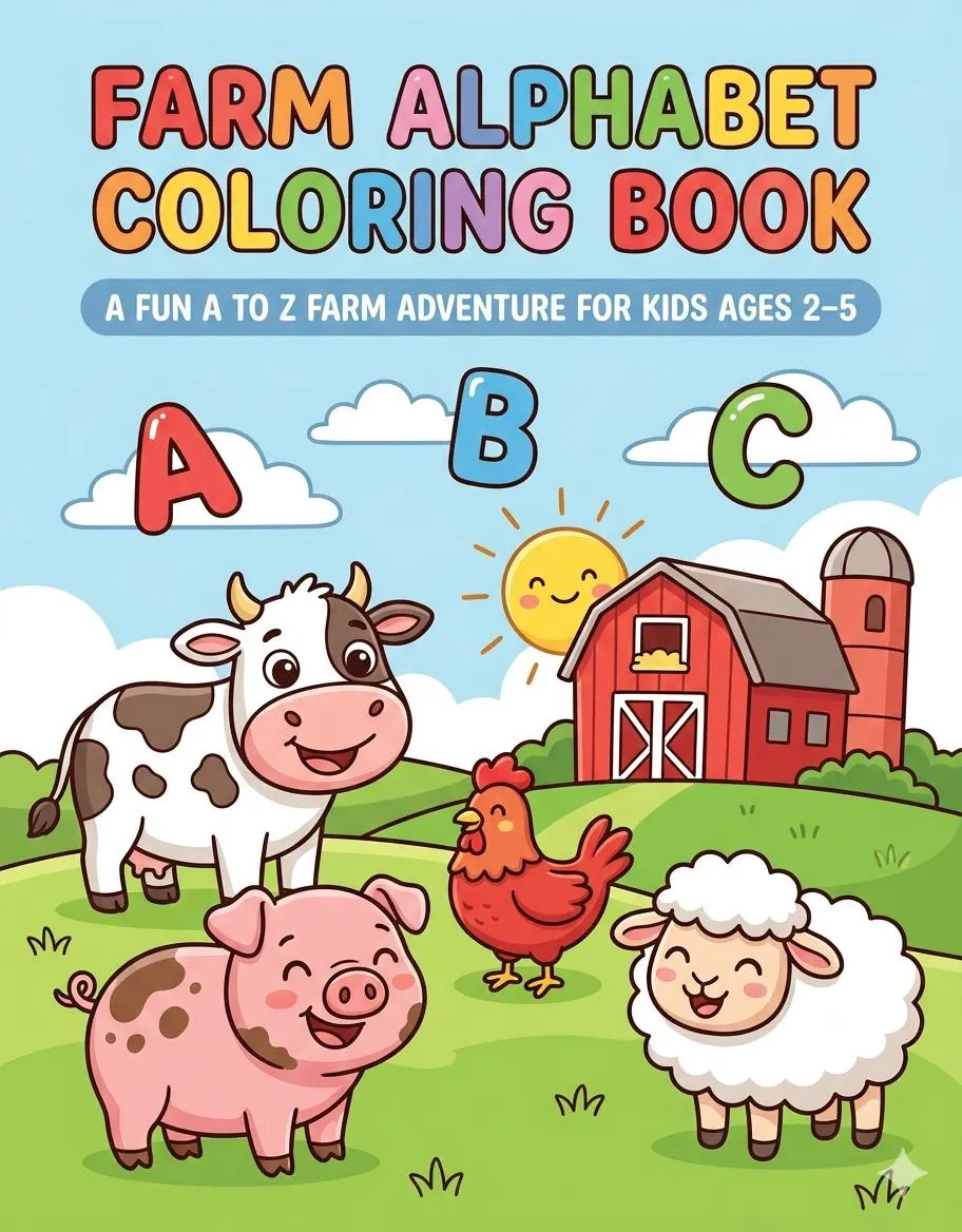 Farm Alphabet Coloring Book