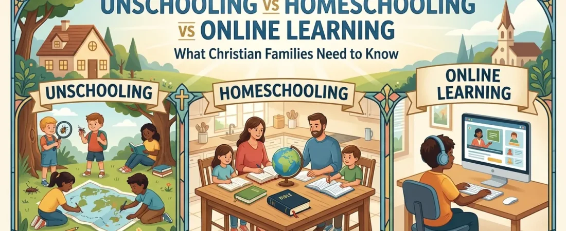 Unschooling vs Homeschooling vs Online Learning: What Christian Families Need to Know